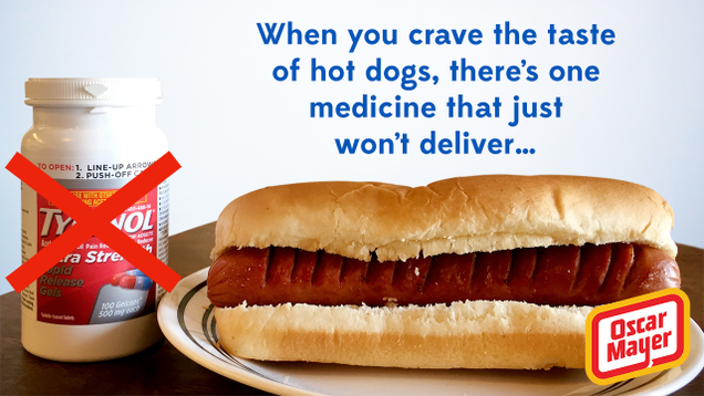 Illustration for article titled Shots Fired: Oscar Mayer Just Released A Whole Ad Campaign Going After Tylenol For Not Tasting Like Hot Dogs